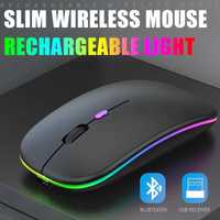 Mouse Bluetooth 5.2 3.0 Wireless cu Lumini RGB, Acumulator, Slim