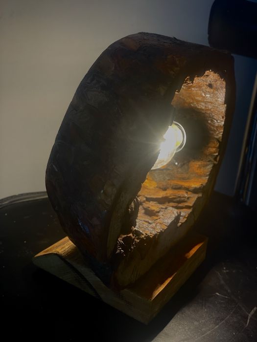 Handmade wooden lamp