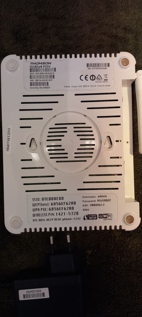 wifi adsl2+ modem/router thomson tg585 v8 από ote conn-x