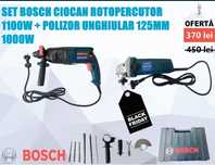 Set BOSCH. Rotopercutor 1100w+Polizor unghiular 1000w