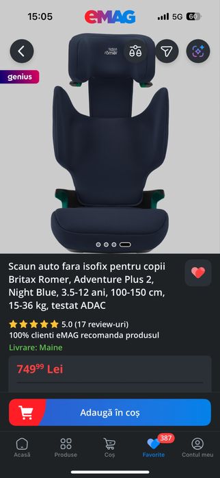 Vand scaun auto