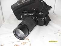 "Aparat foto  minolta X 370s cu film 35 mm, teleobiectiv/macro soligor