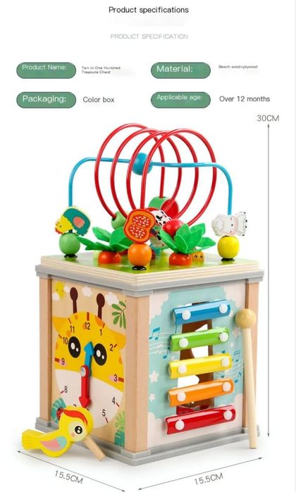 Деревянная развивающая игрушка "Морковка" - музыкальный инструмент и с