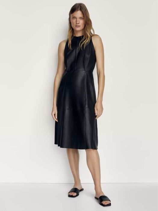 Rochie din piele Massimo Dutti