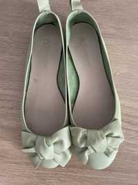 Pantofi balerini, de vara,  cu funda