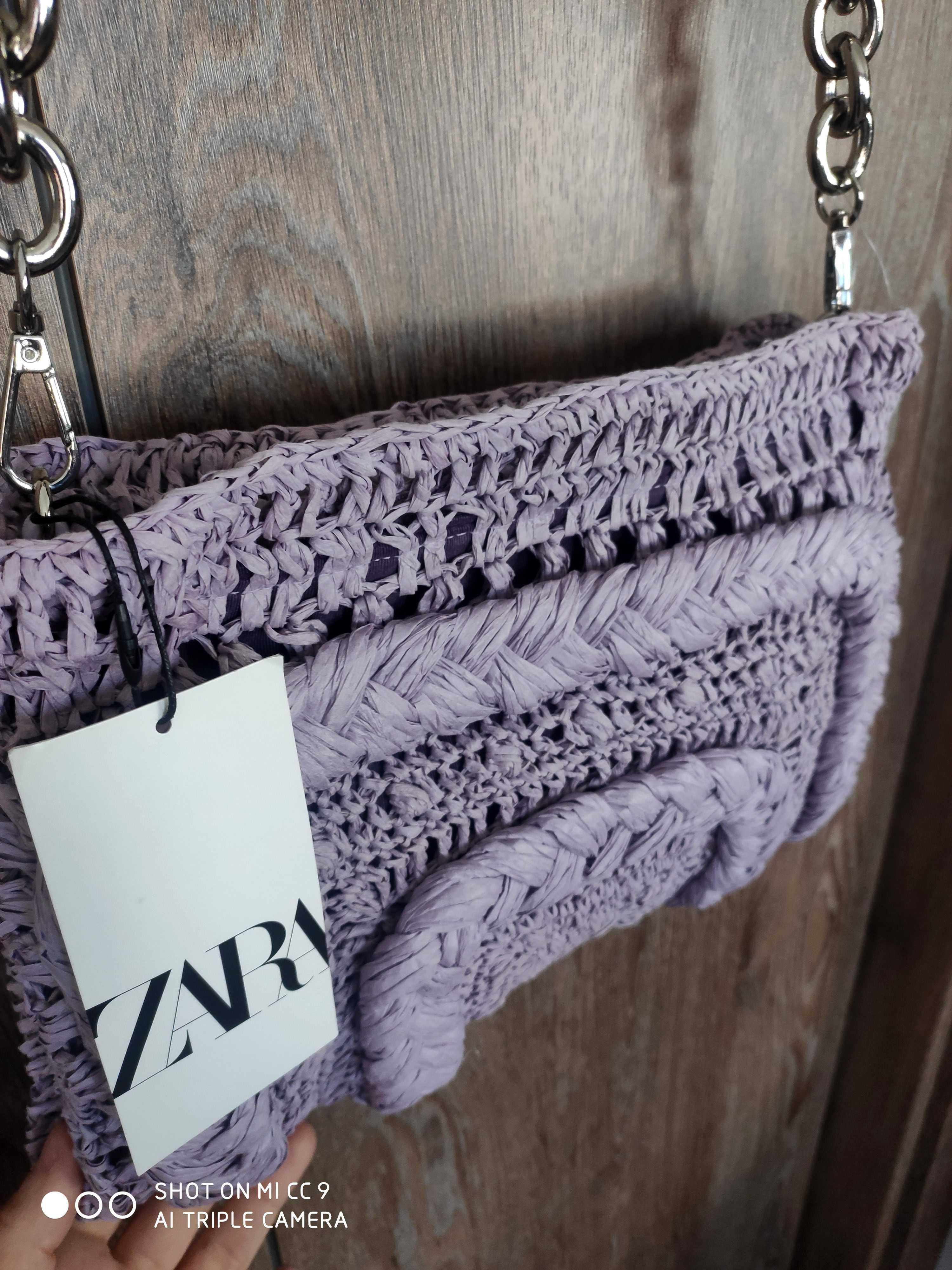 ZARA нова с етикет лятна чанта рафия
