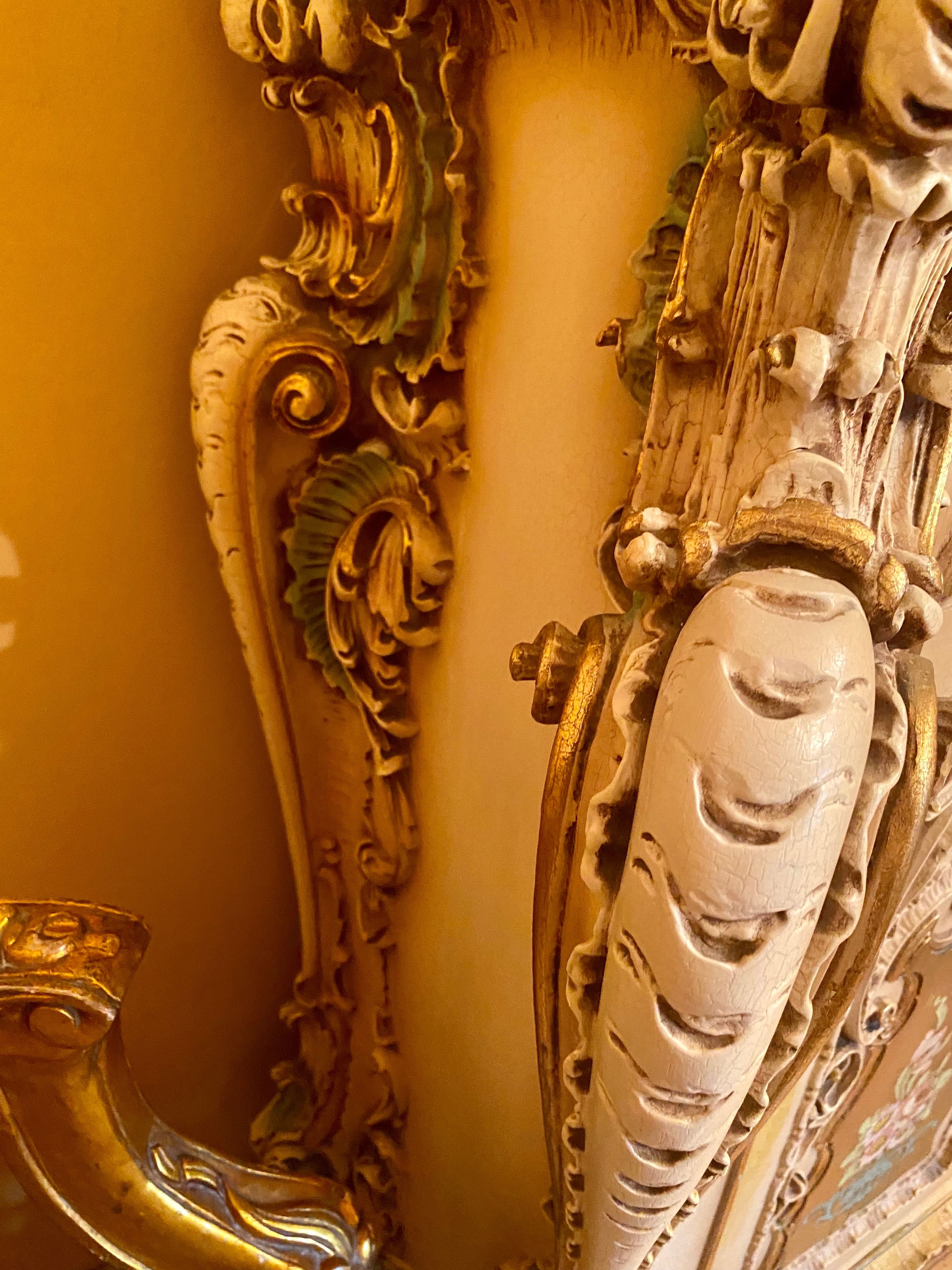 Spectaculoasa vitrina baroc stil venetian-picturi manuale-Italia