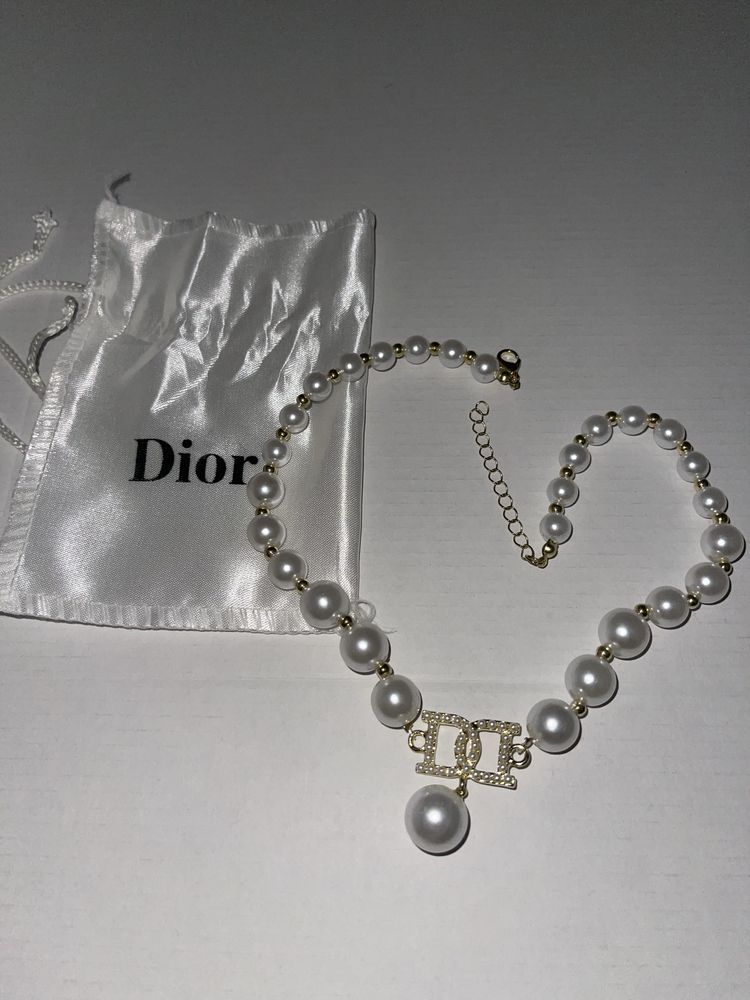 Перли перлено колие Диор Dior гердан синджир перла
