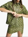 Topshop tricou imitatie piele verde marime M/L