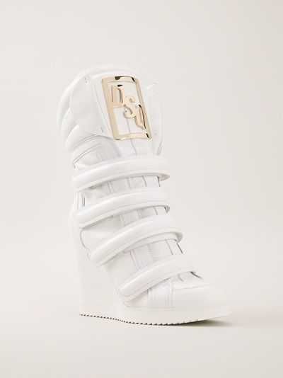 Dsquared2 оригинални дамски високи кецове от естествена кожа