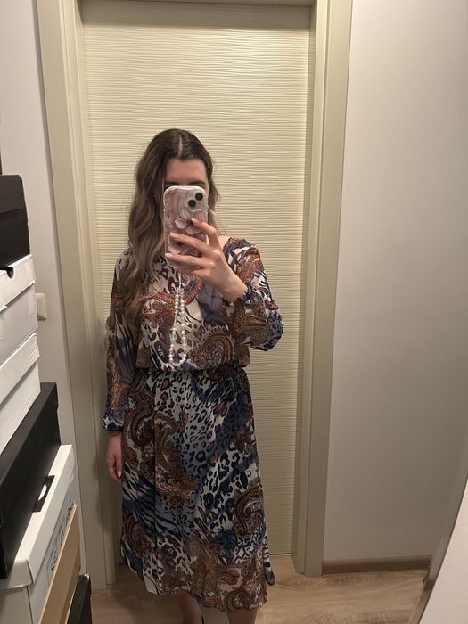 Set de 2 X Rochie midi cu imprimeu nouă