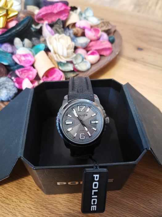 Ceas Police brățara piele Ceramic 10, ATM