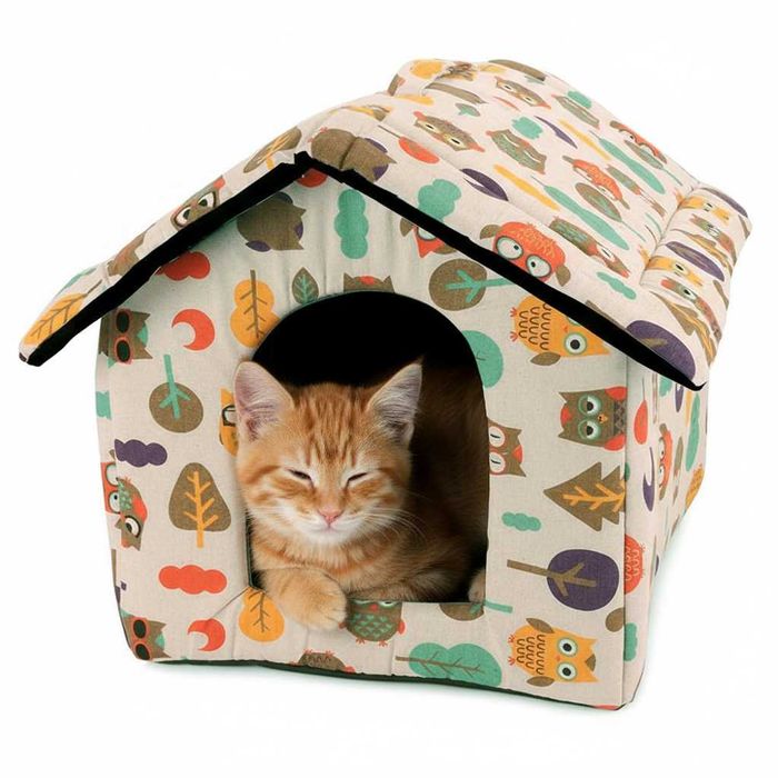 Casuta pliabila pisici si caini mici cu pernuta detasabila 43x41x37 cm