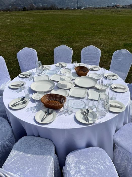 Прокат/Аренда Скатерти Столы Стулья элитная посуда чехлы для стульяв