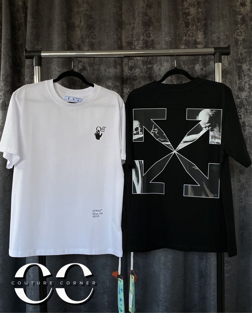 Tricou OFF-White • Calitate TOP • Caravaggio Arrows Over White/Black