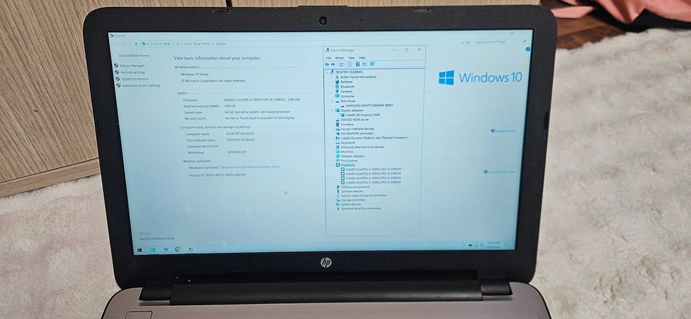 HP i3-5005u,6GB RAM DDR3L,SSD M2 128GB Samsung