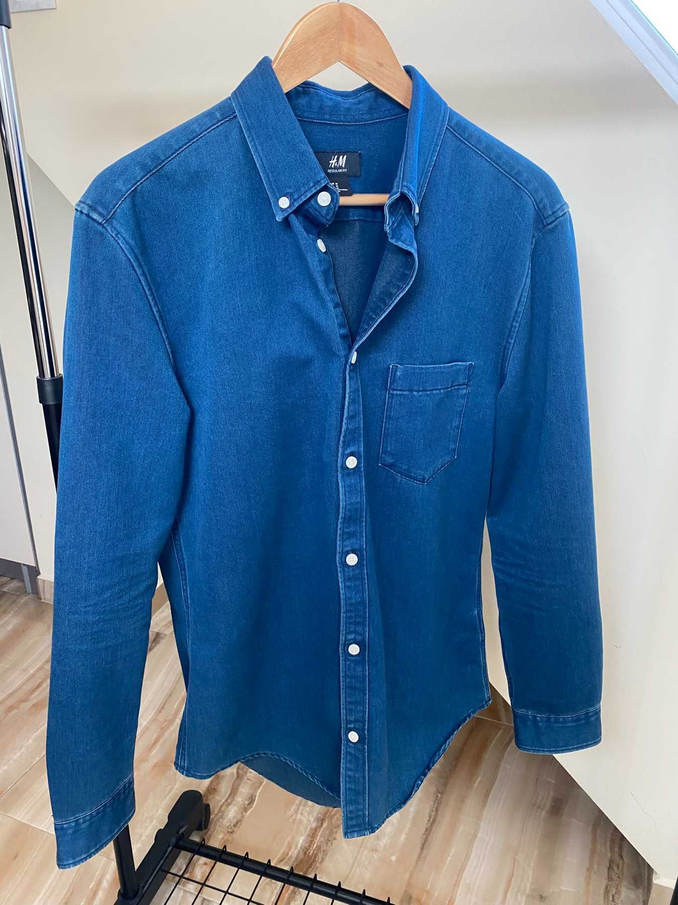Синя риза H&M размер M / Без забележки / Като дънкова , плътна материя