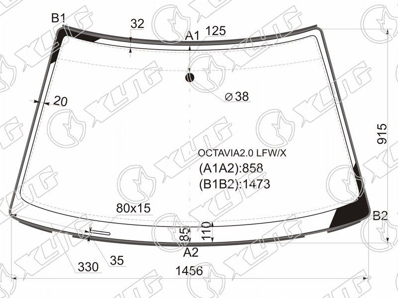 Стекло лобовое в клей SKODA OCTAVIA TOUR 4 / 5D 96-11