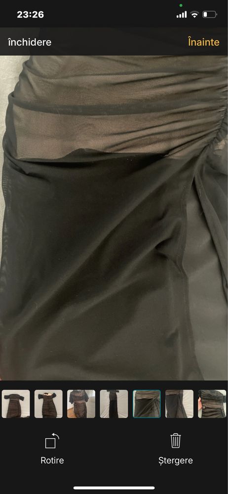 Rochie mulata pe corp cu material usor mulat pana jos