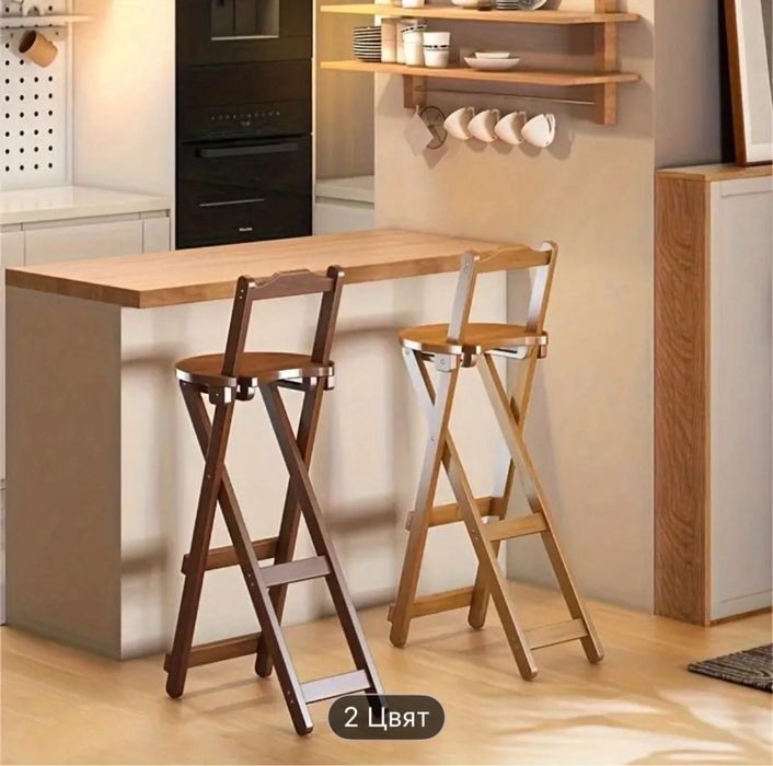 Сгъваем бар стол от бамбук