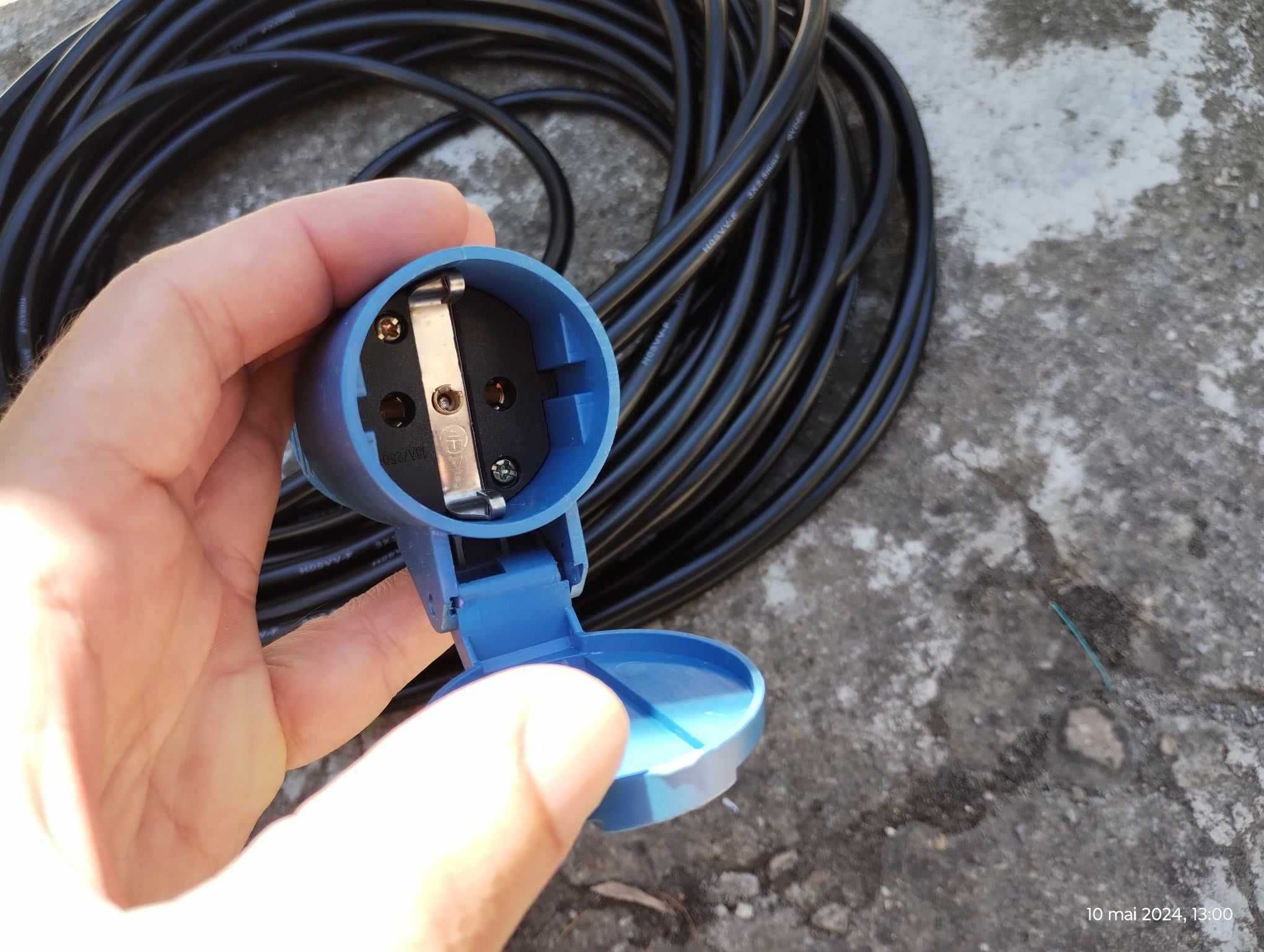 Cablu prelungitor cu priza si stecher,  H05VV-F  25 M,  3x 2.5mm