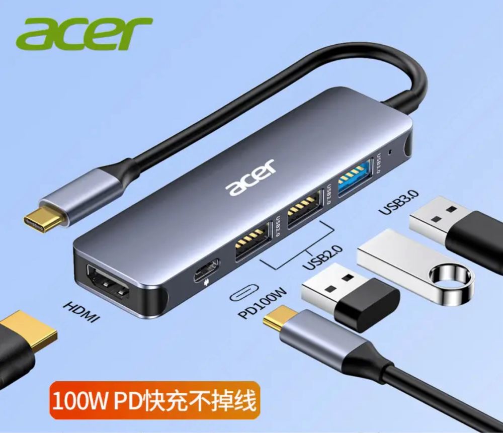 Переходник usb hub acer 6в1 оригинал