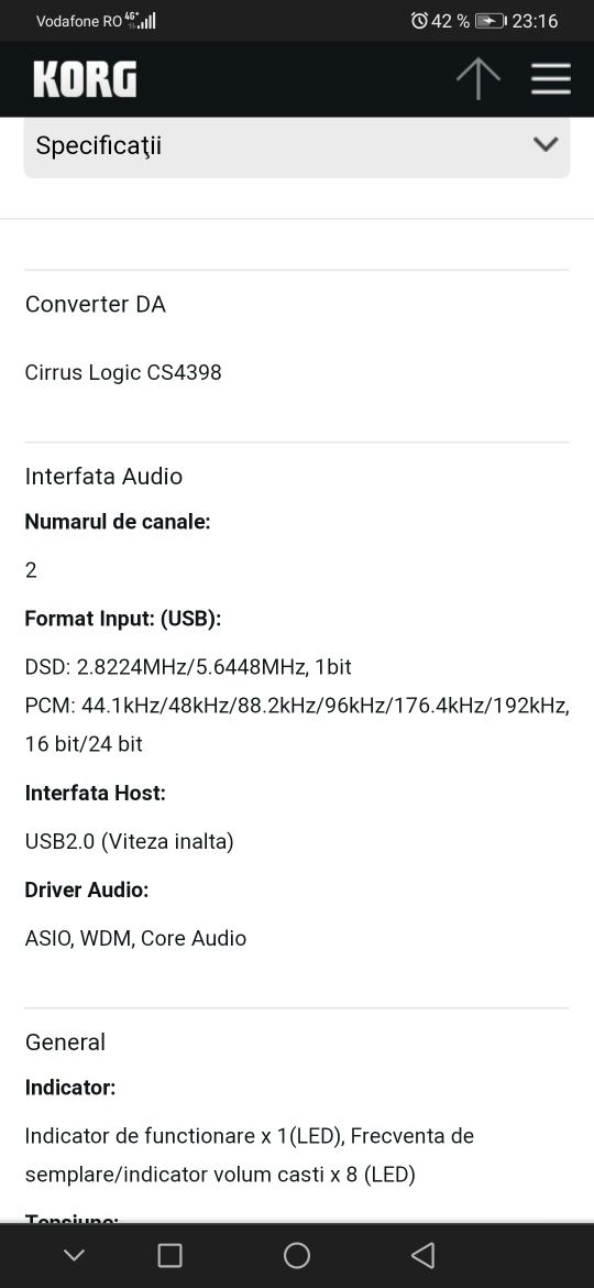 Interfață audio Korg DS-DAC-100m