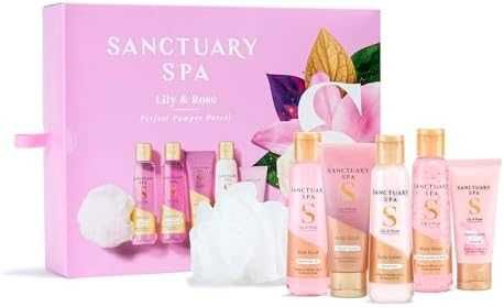 Нов Подаръчен комплект за баня тяло Lily & Rose Sanctuary Spa за жени
