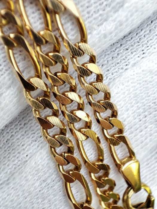 Lantisor Lant Aur 14K Retro Figaro Zale Pline Cruciulita Cruce 16.18G.