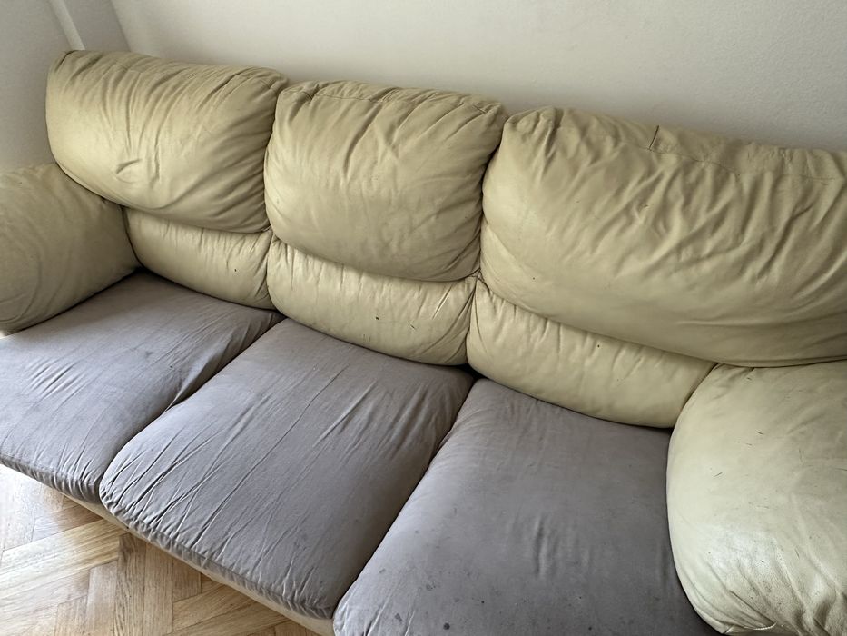 Set canapea de piele rabatbila 3 locuri + 2 locuri + fotoliu