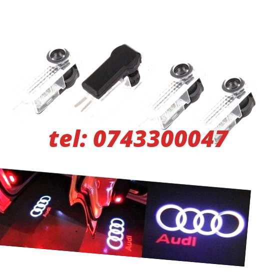 Set 2 Proiectoare Portiere Led Logo Emblema Audi Si S Line Dedicate