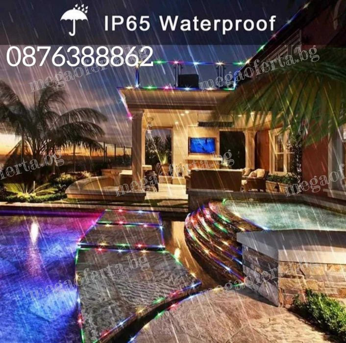 Многоцветен светещ Led маркуч 10м. за Коледна декорация