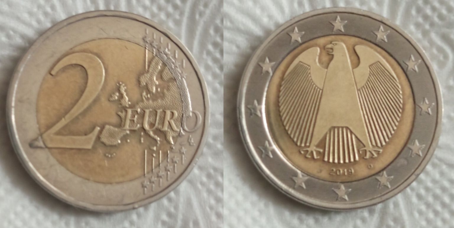Монетка 2 Евро для коллекции