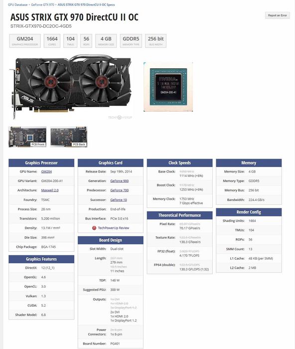 Vand placa video Asus Strix GTX970 OC II - 4GB