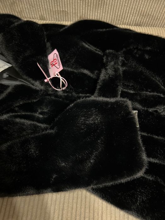 изкуствено черно кожено палто