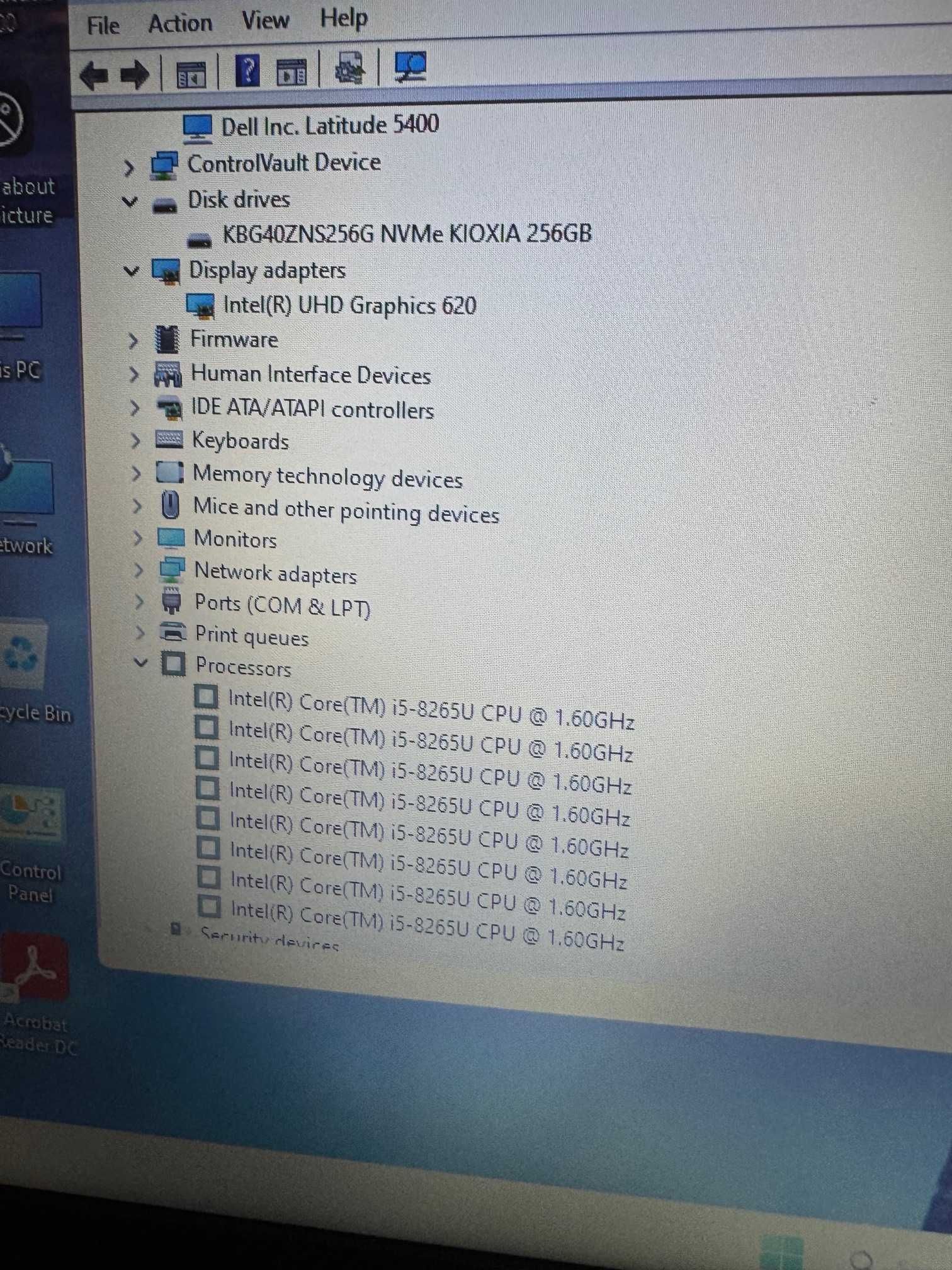 Dell Latitude 5400 отличен I5/8RAM/256 SSD