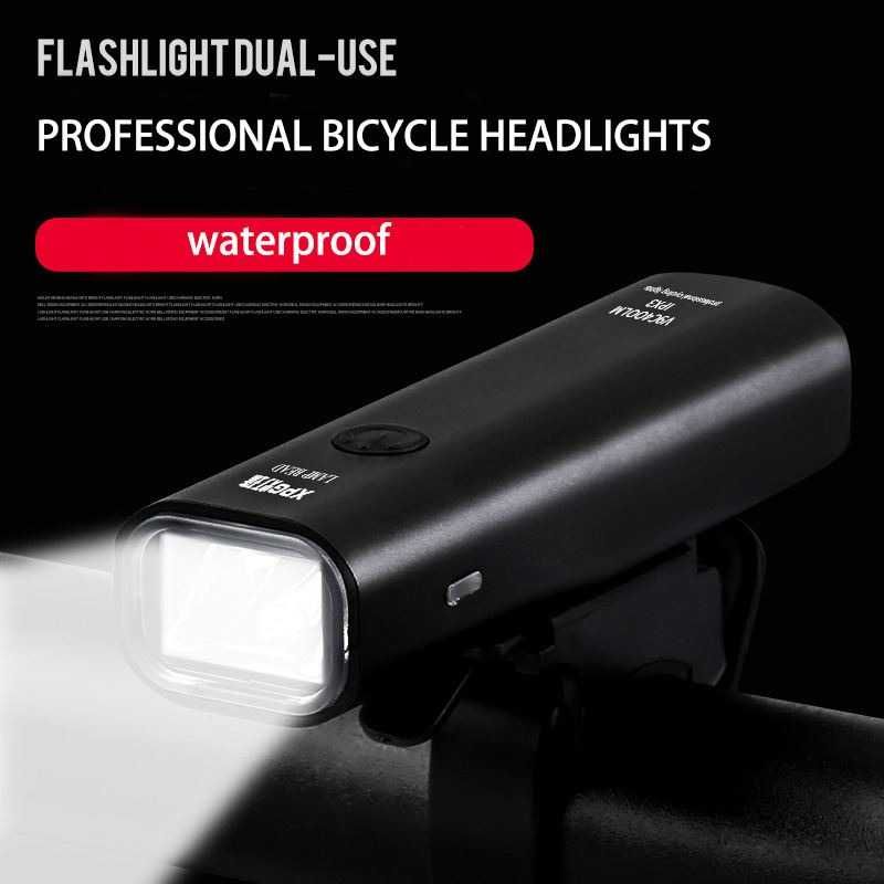 Set 2 lumini LED bicicleta fata spate rosie alba lanterna far ghidon