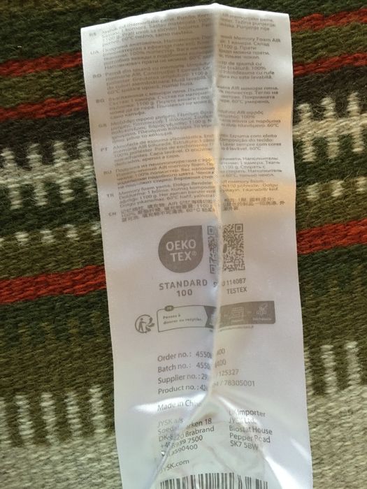 Wellpur Stryn възглавница с OEKO-Tex регулируема, мемори пяна