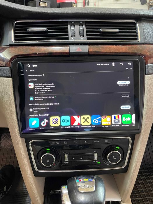 Navigatie Android Skoda Superb 2 Youtube Waze Carplay + Camera