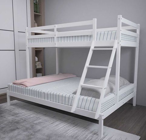 Двуетажно легло - спалня - бяло