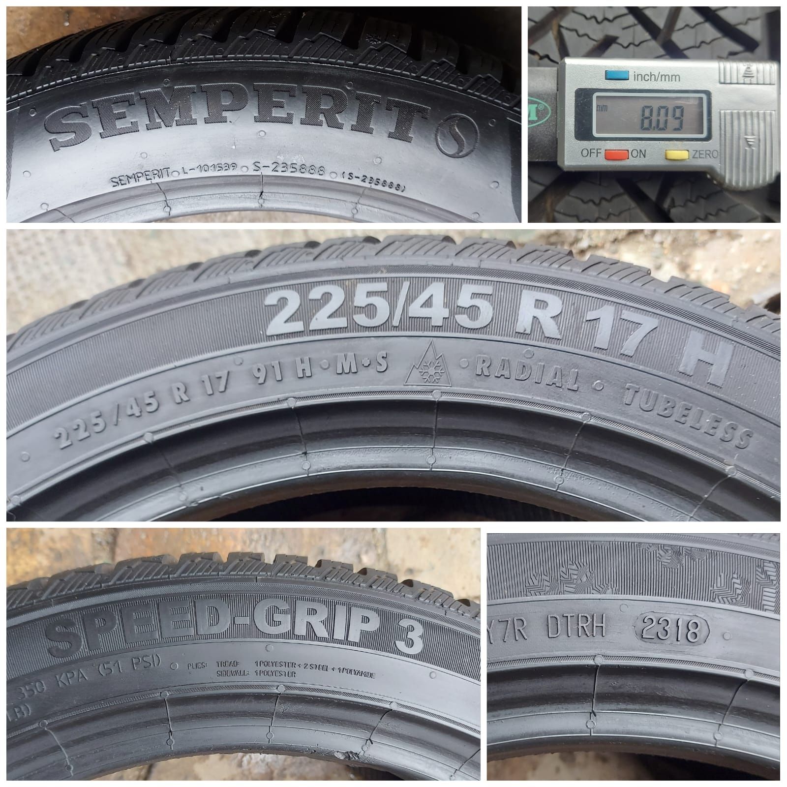 O bucată 225/45 R17 M+S iarnă - una Dunlop Semperit Bridgestone