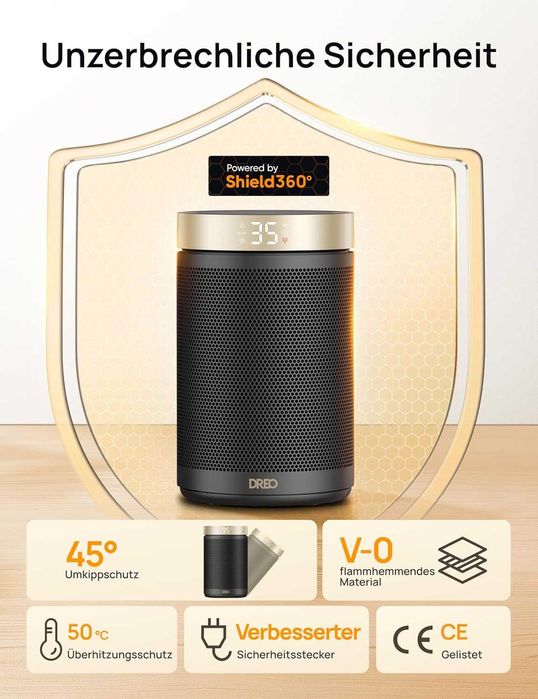 Вентилаторна печка Dreo, 1500W, Тиха, Керамичен нагревател