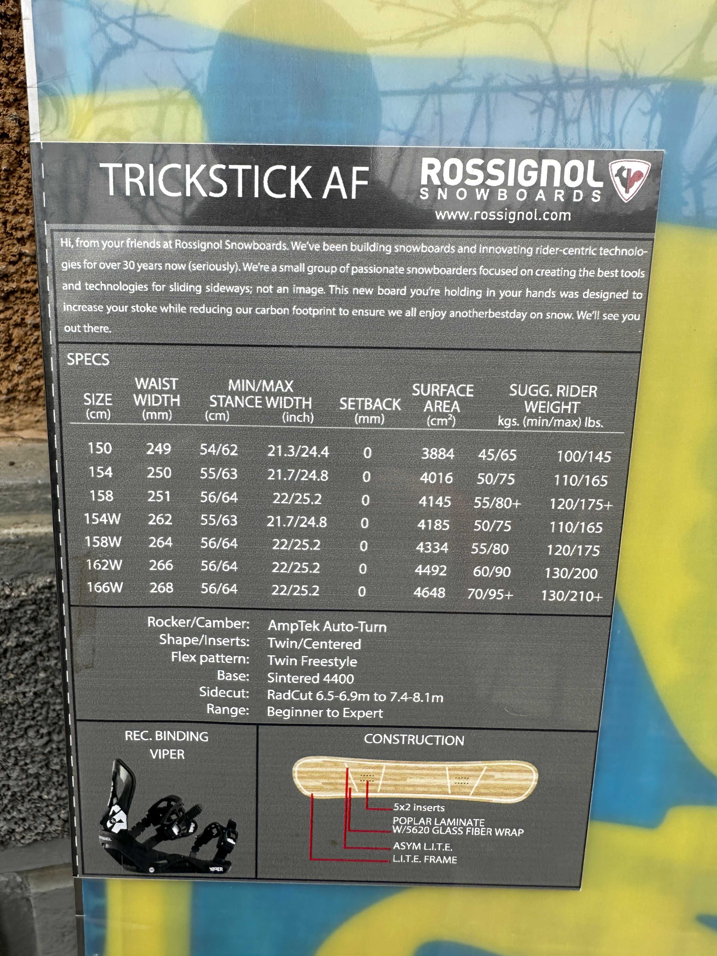 placa noua snowboard rossignol trickstick af L158cm
