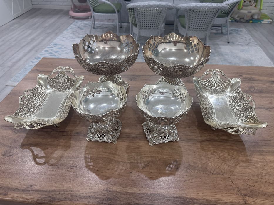 Мельхиор фруктовница, конфетница