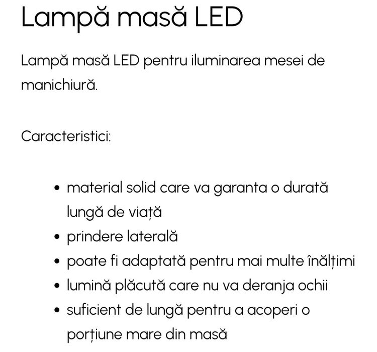 Lampă masă Led - nouă, nefolosită