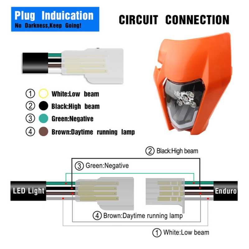 Маска с фар KTM EXC/XC-W EXCF - 07-20 Година ЛЕД LED маска за KTM