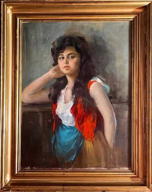 SUPERB! Tablou VECHI de colecție. MARE-80x60cm+Ramă, ulei/pânză-semnat