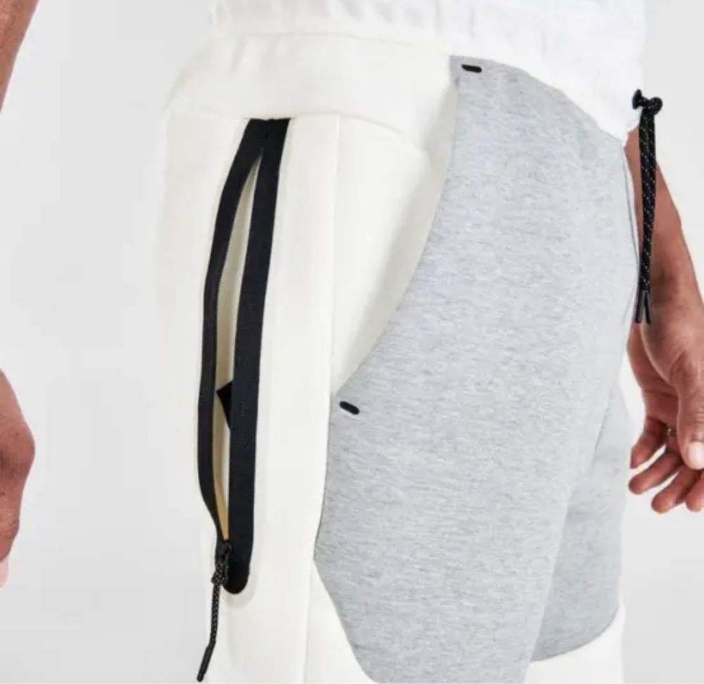 Мъжко долнище Nike Tech Fleece Cuffed White Heather Grey - размер L