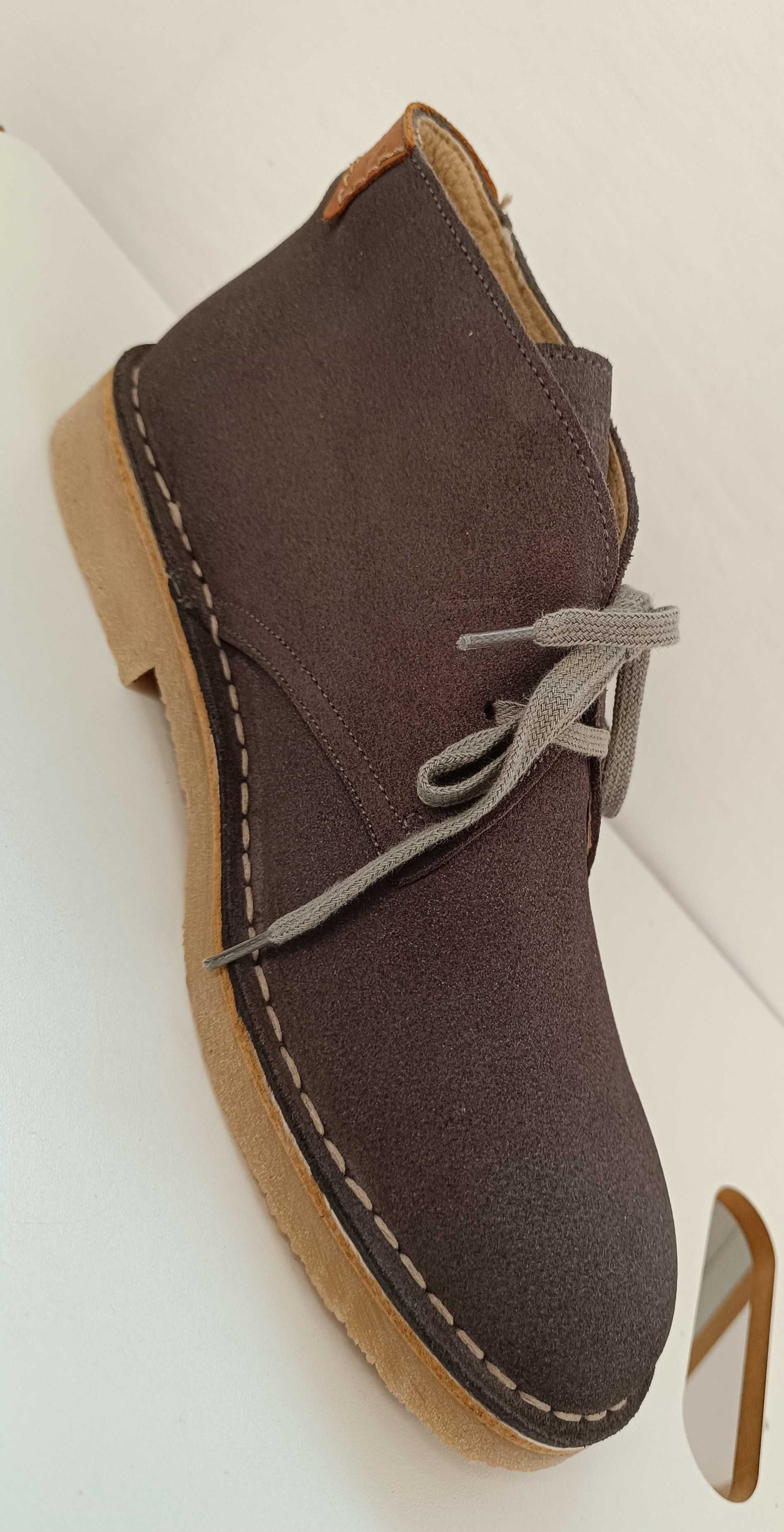 Ghete chukka suede 40 41 plain toe Carrera NOI piele naturala moale