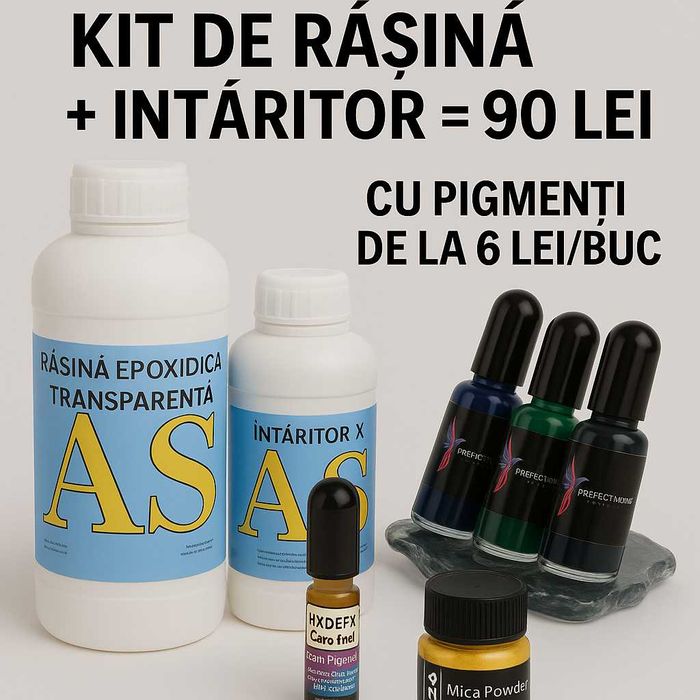 kit rasina/pigmenti/matrite/cutii metalice